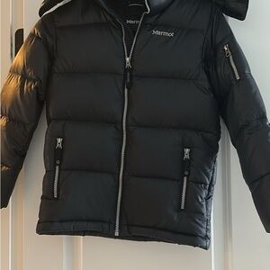 Marmot Charcoal Hooded Puffer Jacket